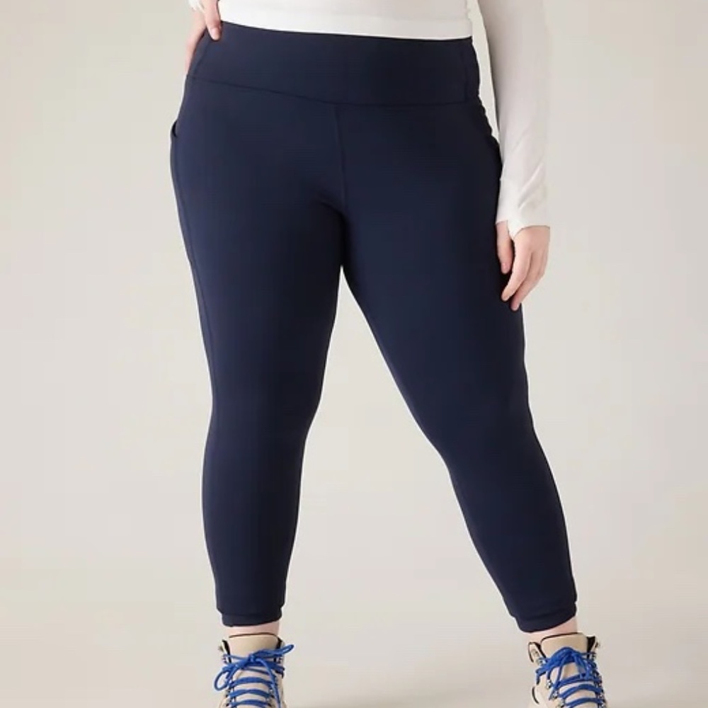 ATHLETA HIGH RISE POLARTEC® POWER STRETCH® TIGHT-DARK GREY